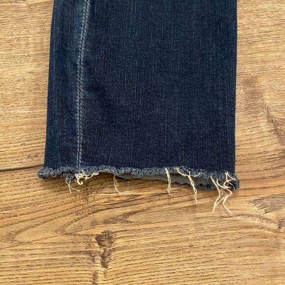 AGOLDE Women's size 27 Dark Wash Frayed Ankle Zipper Fly Skinny Jeans - Picture 4 of 7